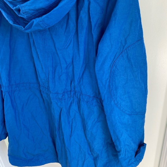 Royal Blue Oversized Rain Jacket with Deep Pockets - Picture 5 of 7